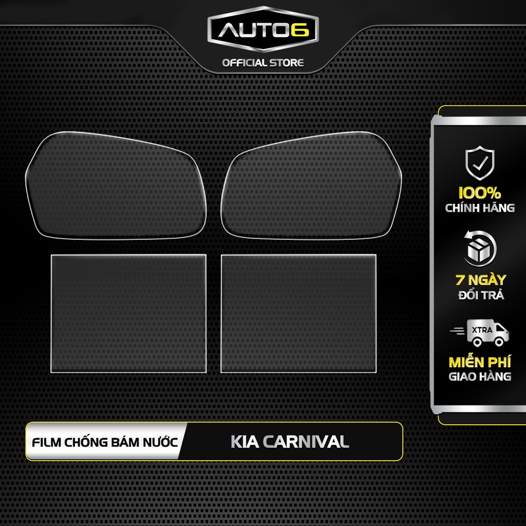 Tấm dán chống bám nước gương ô tô KIA CARNIVAL combo full size - AUTO6
