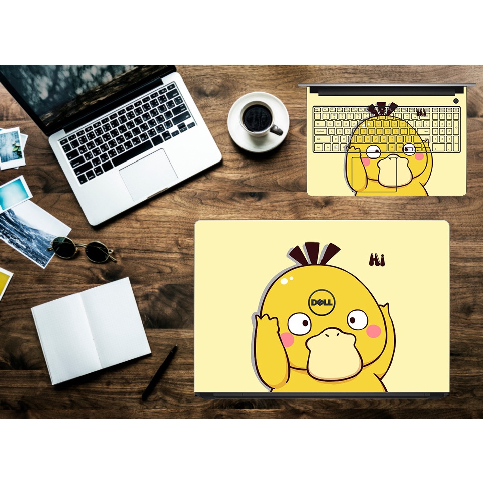 Skin cho vỏ máy tính - mẫu vịt vàng cute - cắt sẵn theo chi tiết máy của bạn - decal 3m chống vân tay bụi bẩn nước
