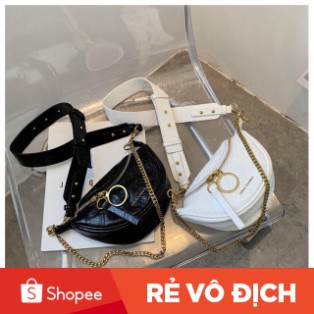 Túi bao tử đeo chéo trước ngực Cnk khóa tròn da PU siêu cấp DC07 - Túi xách Chip Xinh | BigBuy360 - bigbuy360.vn