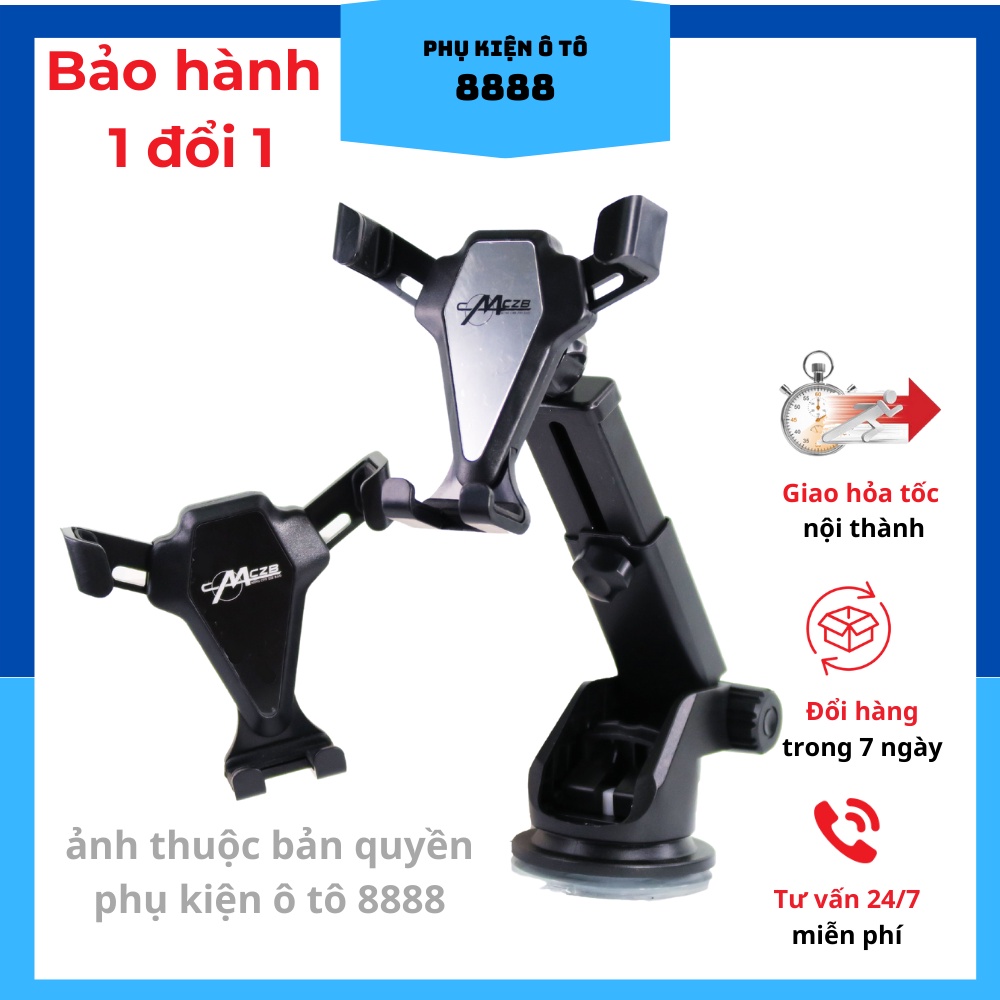 [Ảnh Thật] Giá đỡ điện thoại trên ô tô 8888 thông minh, gắn cửa gió, hút chân không, đế dính siêu chắc chắn