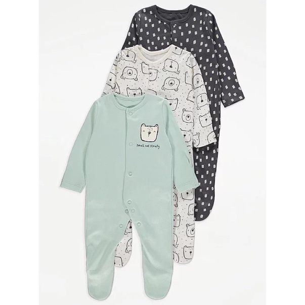 Set 3 sleepsuits in hình gấu, hàng Geor.ge UK săn SALE