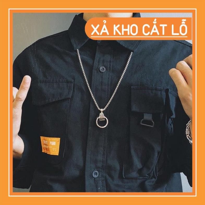 HG2303 Dây chuyền mắt xích họa tiết độc đáo phong cách hip-hop cho nam và nữ