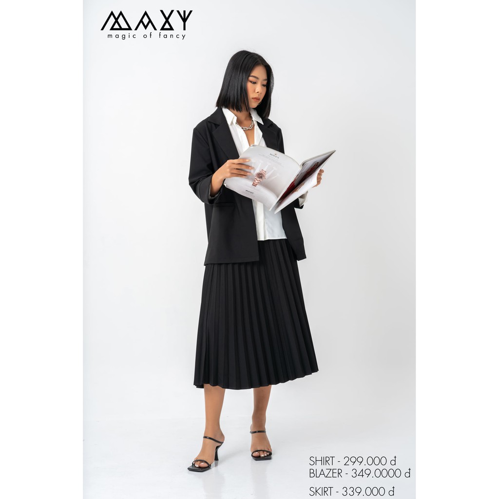 Áo khoác blazer phong cách Hàn Quốc black blazer Maxy Workshop | BigBuy360 - bigbuy360.vn