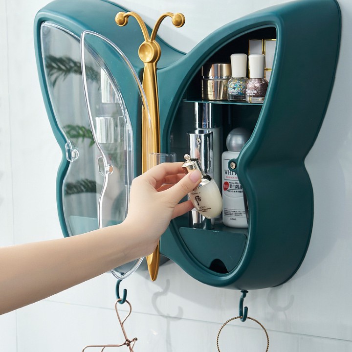 Kệ Mỹ Phẩm 2 Tầng Treo Tường Hình Butterfly Siêu Sang Trọng