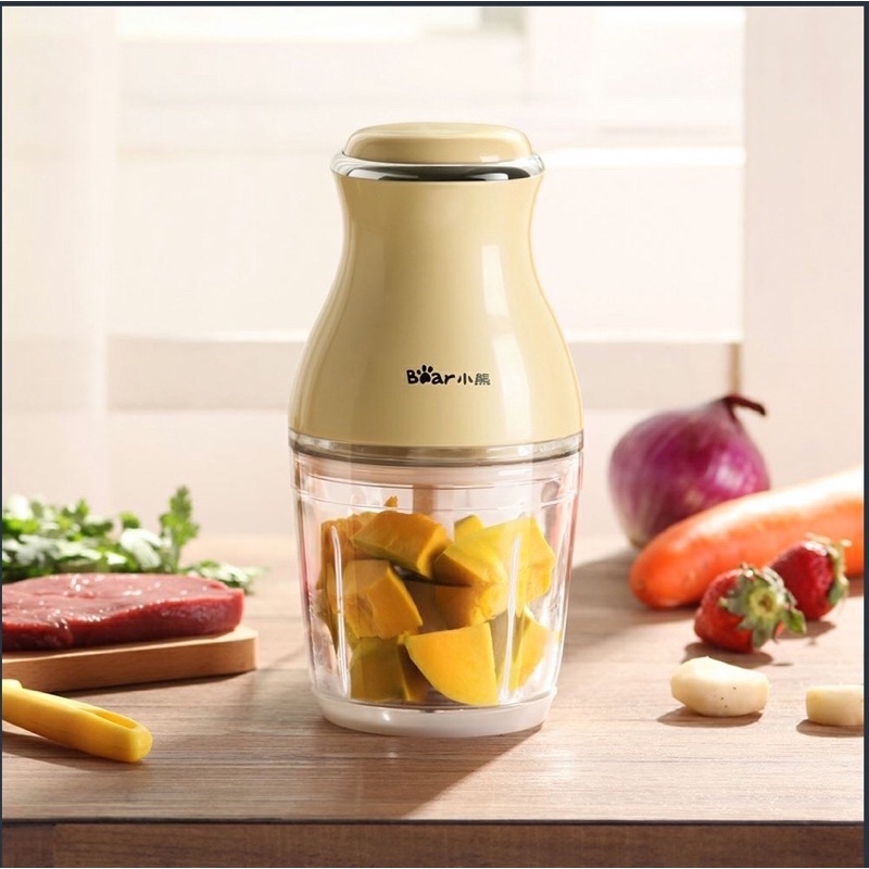 Máy Xay Đồ Ăn Dặm Cho Bé, Xay Sinh Tố, Xay Thịt Đa Năng Bear QSJ-B02U2 Dung Tích 0.6L Hàng Chính Hãng