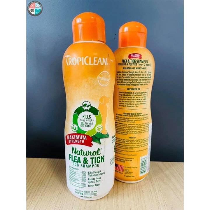 Sữa Tắm Trị Ve Bọ Chét TropiClean An Toàn 100% Thiên Nhiên