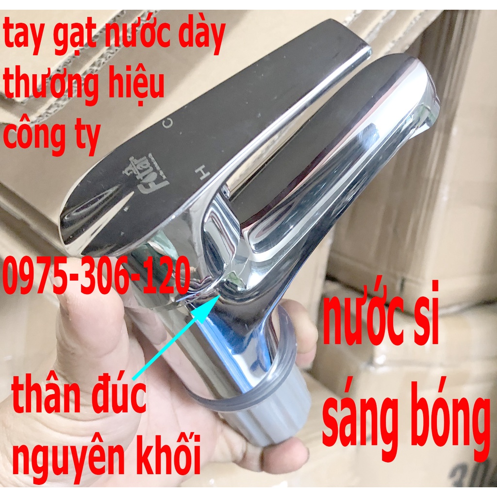 [LOẠI 1-HÀNG ĐÚC] Vòi Rửa Mặt Lavabo Nóng Lạnh Cao Cấp N3008 FOTAR đồng thau mạ crom và 2 dây nóng lạnh