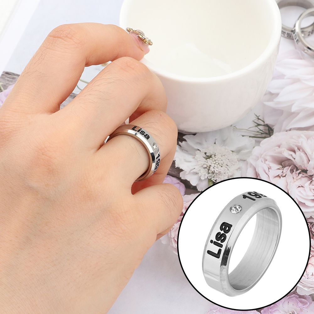 Nhẫn Thép Titan Không Gỉ Khắc Chữ BLACKPINK Thời Trang Hàn Quốc