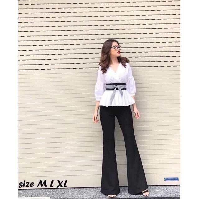 Quần ống Loe⚡️𝗫𝗔̉ 𝗞𝗛𝗢 𝟯 𝗡𝗚𝗔̀𝗬⚡️2cúc,cạp cao chẩn fom . | BigBuy360 - bigbuy360.vn