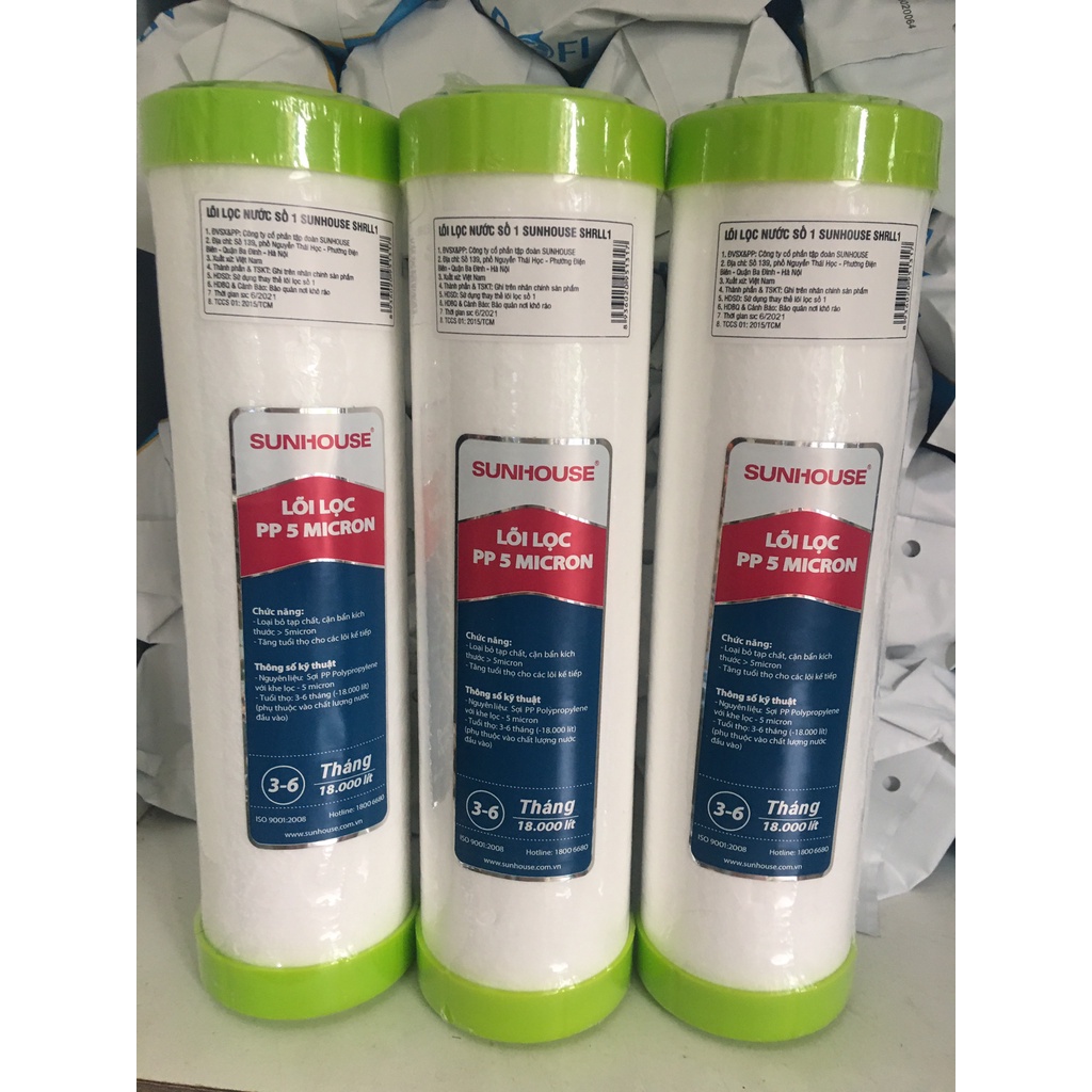 Lõi Lọc Nước Sunhouse Số 1 PP 5 Micron - Loại 10 Inch (Thay Thế Lõi Số 1 Máy Lọc Nước RO)