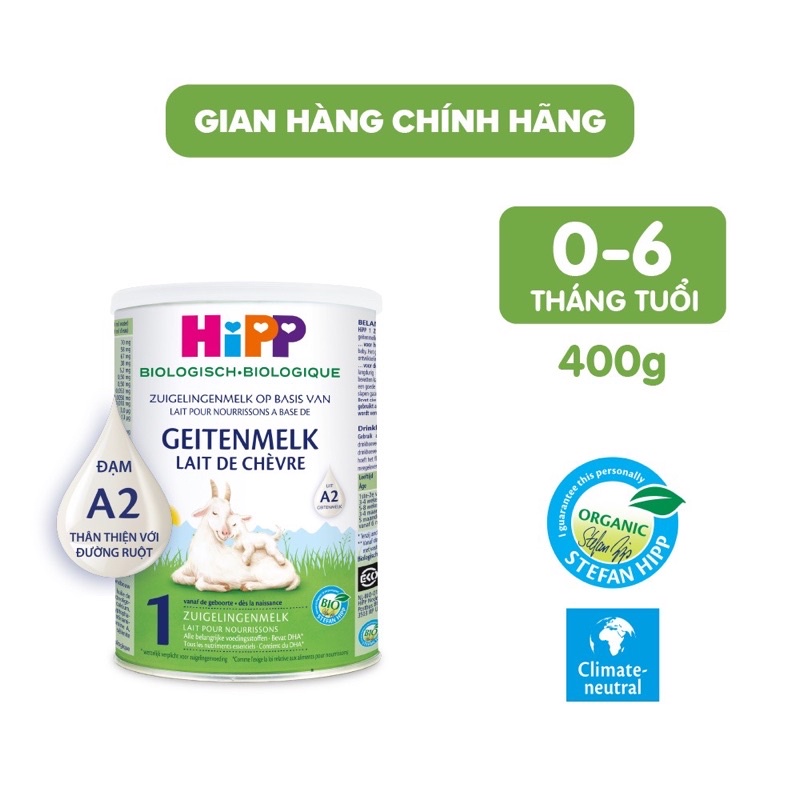 Sữa dê HiPP Organic 400g -Đủ số 1,2,3 Nhập khẩu Đức