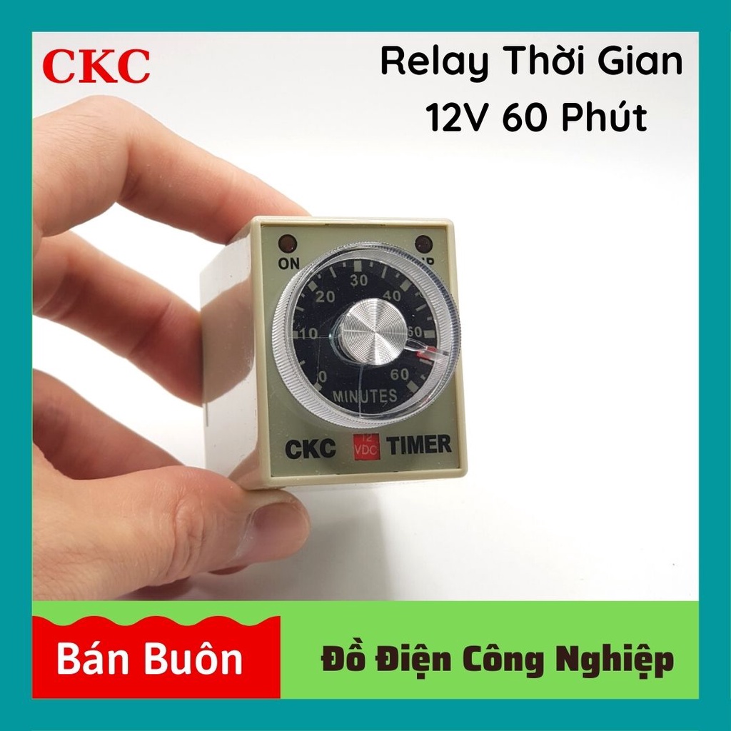 Relay thời gian CKC 12V 60 phút, rơ le thời gian, ckc 12v 60M