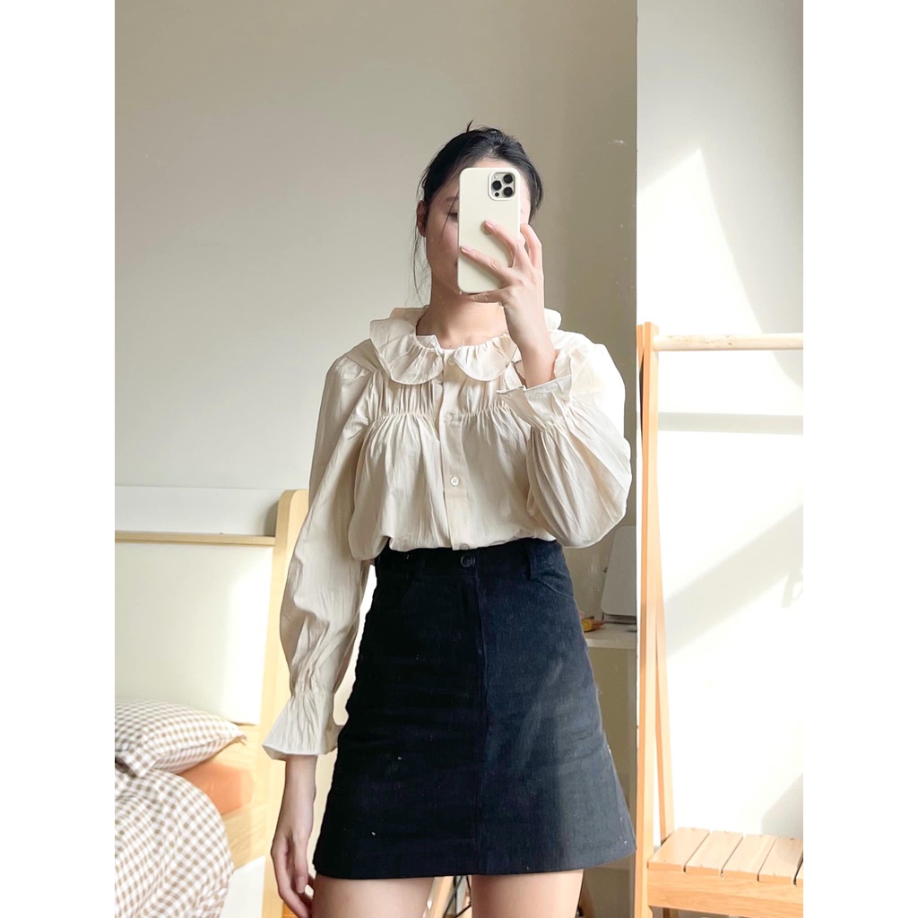 Chân váy chữ A nhung trơn