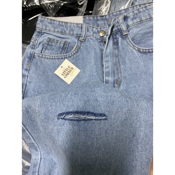 Quần Slim Baggy Jean Rách Sole Xẻ Gối Ulzzang Lưng Cao nữ