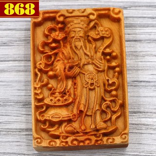 Mặt Thần Tài 6 cm gỗ hoàng đàn MG36