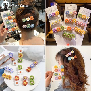 Kẹp tóc họa tiết hoa cúc nhỏ màu sắc ngọt ngào phong cách Hàn Quốc