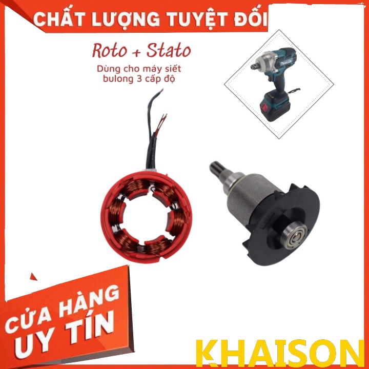 Roto và cuộn stato cho máy siết bulong Makita 3 cấp độ không chổi than
