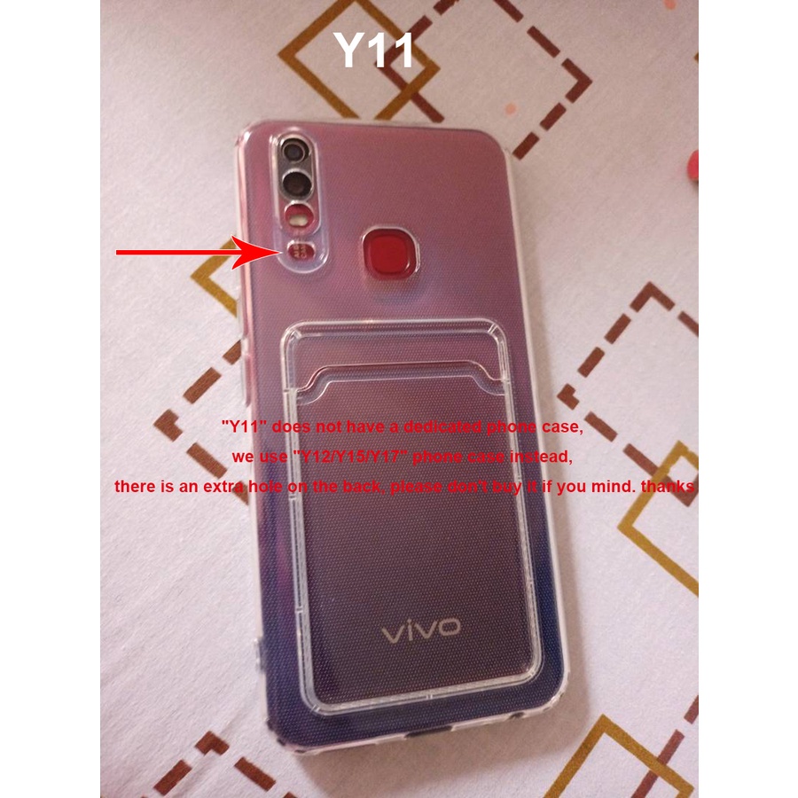 Ốp silicon trong suốt kèm ngăn ví đựng thẻ cho VIVO V20 V21 V21E V23E S1 Pro Y01 Y15S Y15A Y11 Y12 Y15 Y16 Y17 U10 Y91 Y93 Y95 Y12S Y20 Y20i Y20S Y12A Y30 Y30i Y50 Y73 Y21 Y21A Y21S Y21T Y33S Y33T Y75 Y31 Y51 Y53S Y51A Y52 Y72 T1