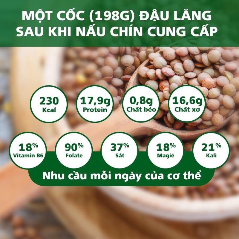 Đậu lăng san hô/ đỏ hữu cơ dinh dưỡng nấu sữa hạt hoặc cháo cho bé