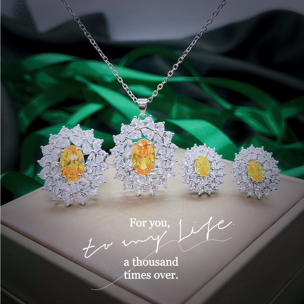 Bộ Trang Sức Đá Quý Nhiều Màu Thời Trang-JHS2-S