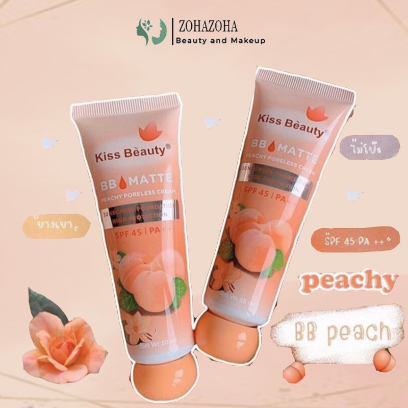 Kem Nền BB Che Khuyết Điểm Matte đào Kiss Beauty Chống Nắng SPF 45/PA+++  zoha | BigBuy360 - bigbuy360.vn