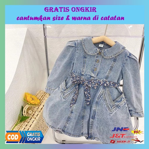 Bộ Đầm Dự Tiệc Bằng Cotton Và Quần Jean A9V7 Nhập Khẩu Thanh Lịch Cho Bé Gái 1 2 3 4 5 6 7 8 9 10