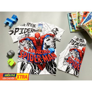 Đồ bộ thun lạnh in 3D hình người nhện đáng yêu