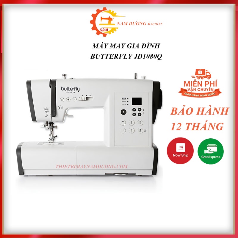 Máy may điện tử gia đình Butterfly JD1080Q  CHÍNH HÃNG &gt; nhỏ gọn tiện lợi lập trình với 80 đường may