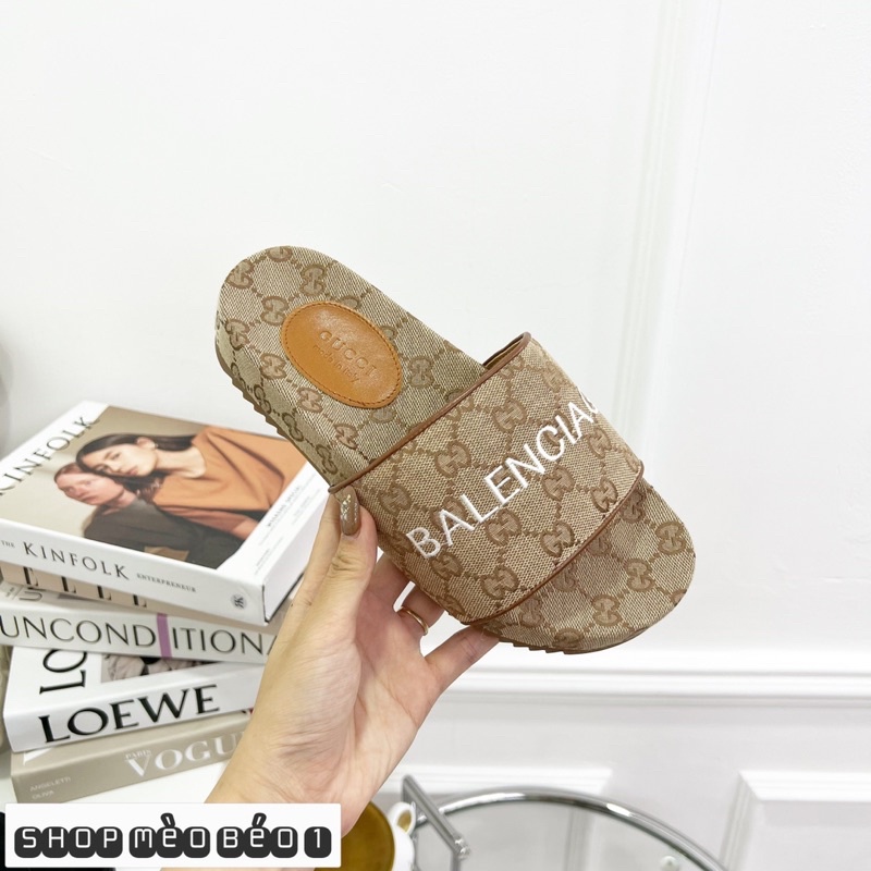 Dép gc balen quai ngang hoạ tiết fullbox