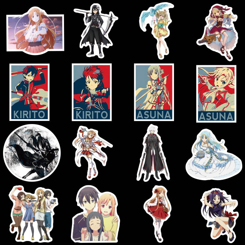 flowersqueen 50 Miếng Dán Trang Trí Hình Thanh Kiếm Trong Sword Art Online