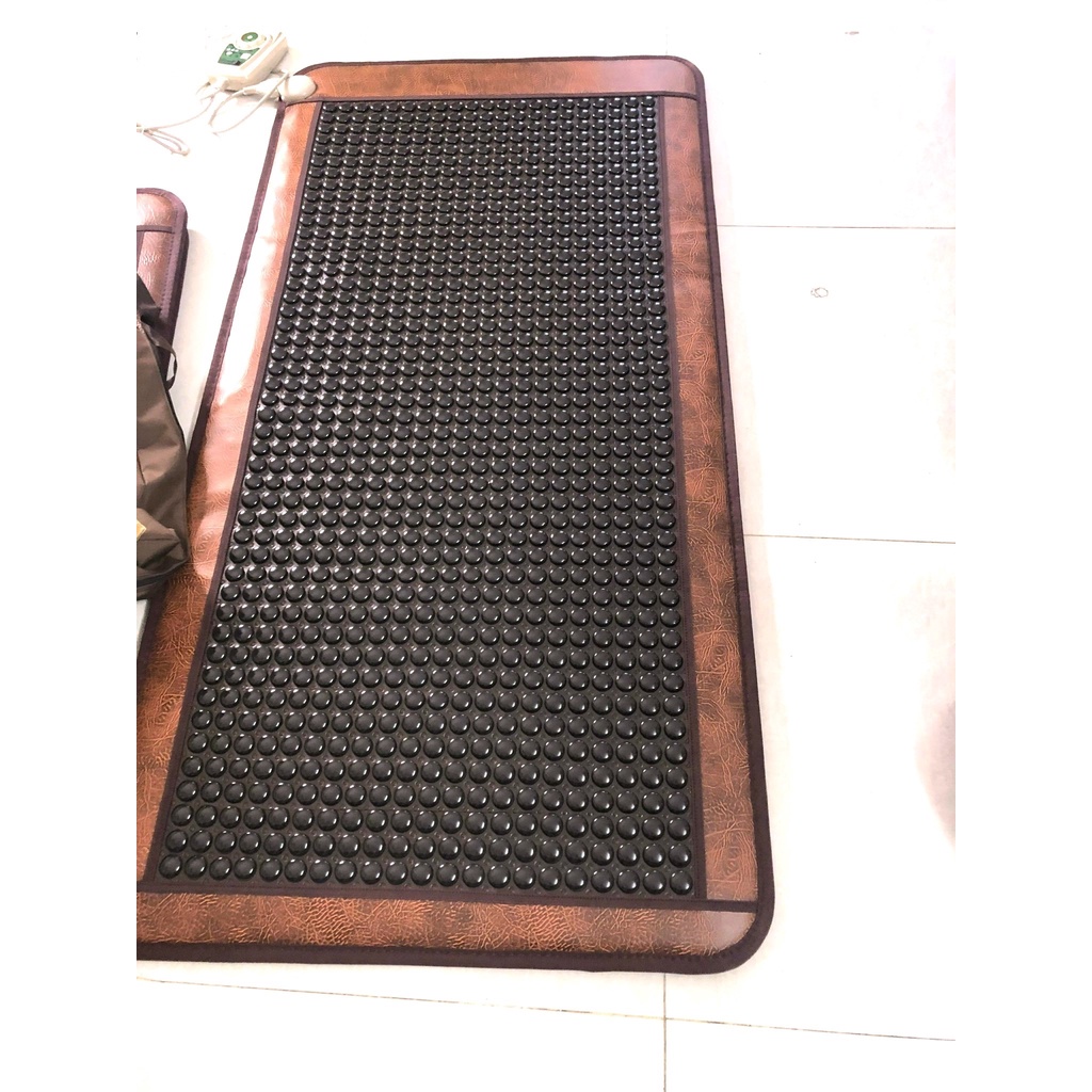Thảm đá nóng hàn quốc đá tròn 80x190 thảm đá nhiệt nóng giảm đau nhức, giảm béo, tặng máy massage xung điện