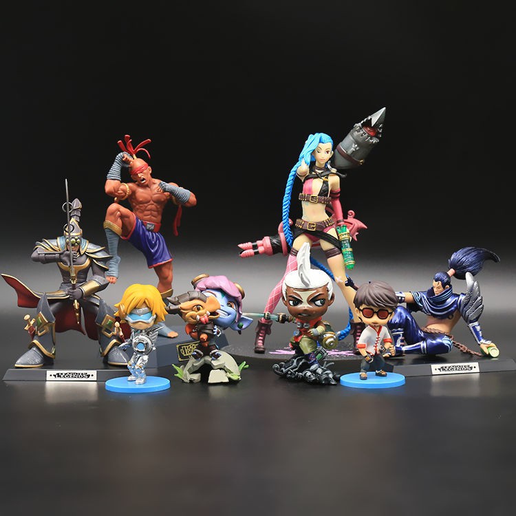 LOLLeague of Legends Búp bê hình nhân vật với gian hàng trang trí Yasuo EZ Sword Saint Blind Monk bức tượng mô hình thực