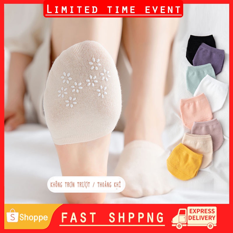 Vớ Thuyền Nửa Bàn Chân Đế Thấp Bằng Silicone Chống Trượt Cho Nữ