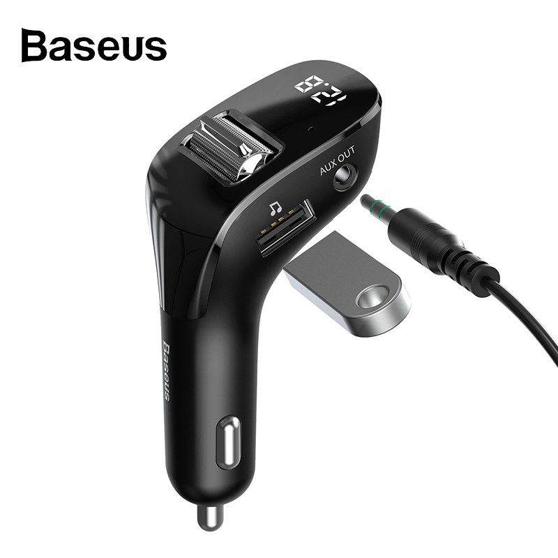 Tẩu sạc đa năng tích hợp phát nhạc từ USB dùng cho xe ô tô Baseus Streamer F40 AUX/FM Wireless MP3 Car Charger