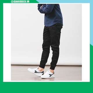 Quần jogger kaki nam đen vải nhập cao cấp