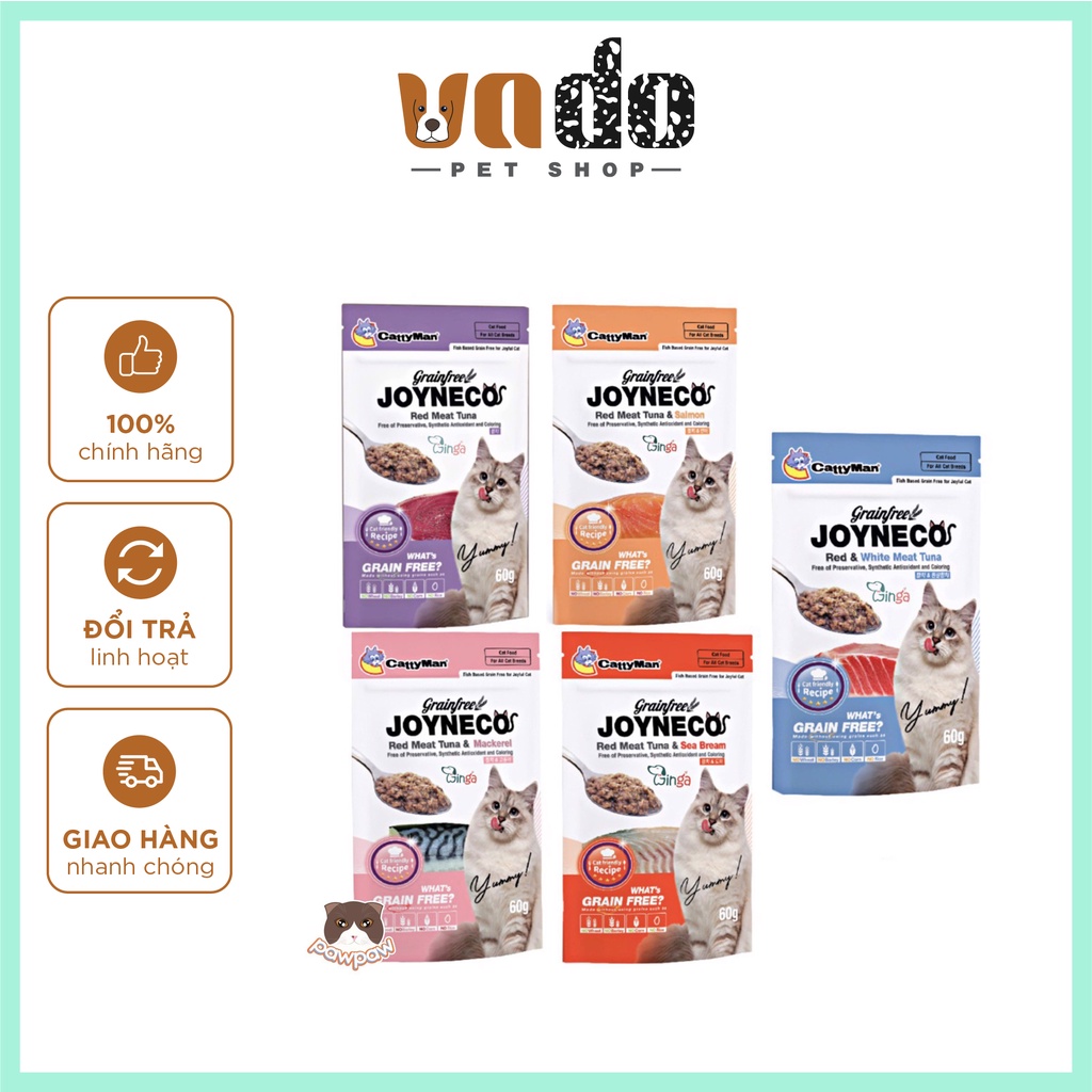 JOYNECO Pate gói Doggy Man Hàn Quốc dành cho mèo mọi lứa tuổi cá ngừ mix vị