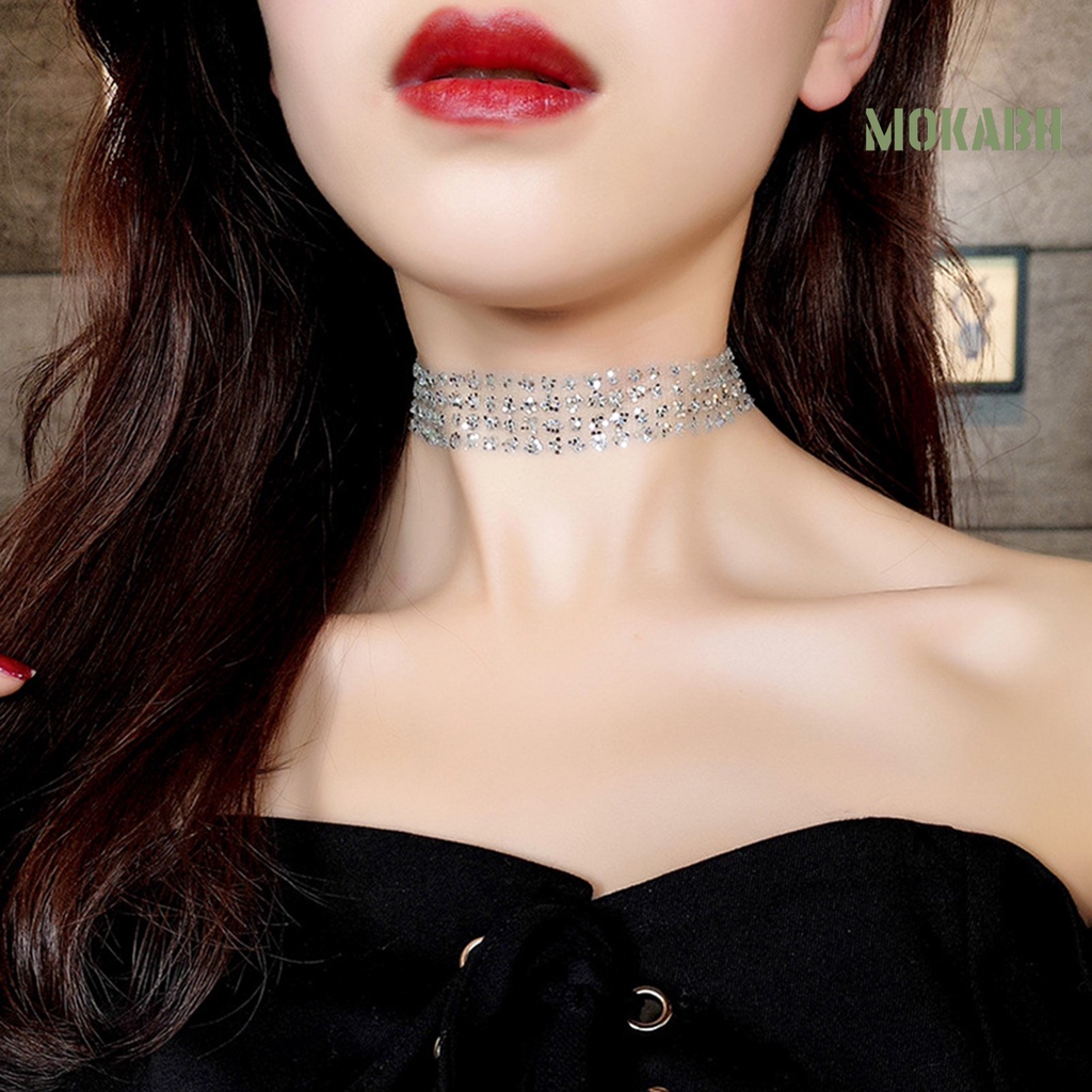 Vòng Cổ Choker Đính Kim Sa Lấp Lánh Thời Trang Dành Cho Nữ
