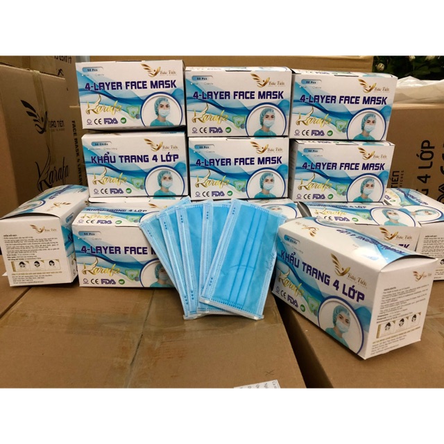[ Hàng mẫu ] Khẩu trang KARAFA chính hãng 4 lớp khoáng khuẩn, logo rõ ràng 1k/1c