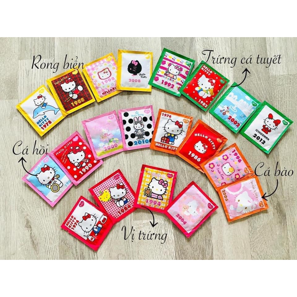 Gói Gia Vị Rắc Cơm Trộn Cơm Hello Kitty Nội Địa Nhật Bản Cho Bé Ăn Dặm Bổ Sung Dinh Dưỡng Canxi Vitamin DHA