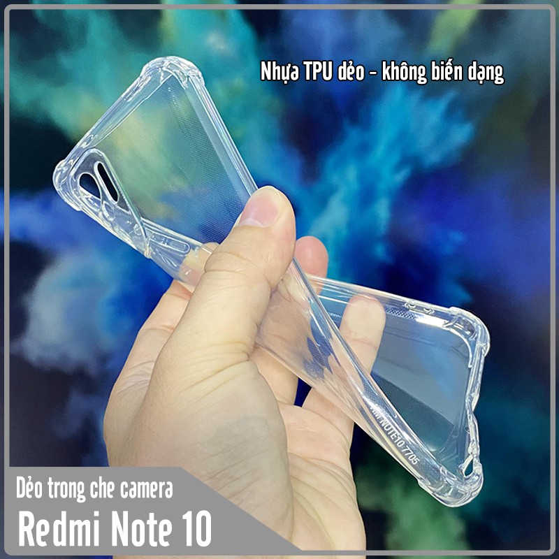 Ốp lưng cho Xiaomi Redmi Note 10 4G - Note 10S TPU Trong Suốt Che Camera
