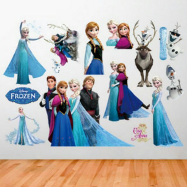 Decal dán tường công chúa Elsa và Anna mẫu mới