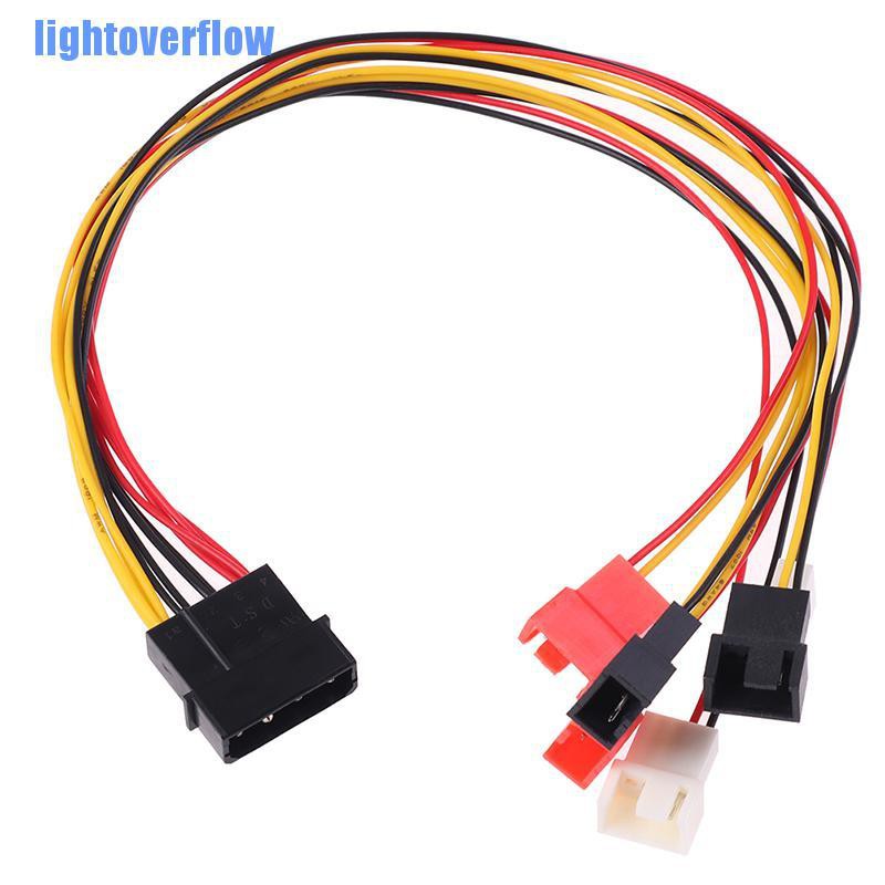 Đầu nối cáp quạt làm mát 12V 7V 5V nguồn 4Pin Molex sang 3Pin cao cấp