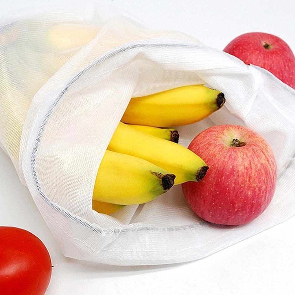 Túi Lưới Polyester Dây Rút Đựng Rau Củ Quả Đồ Chơi Tái Sử Dụng Được