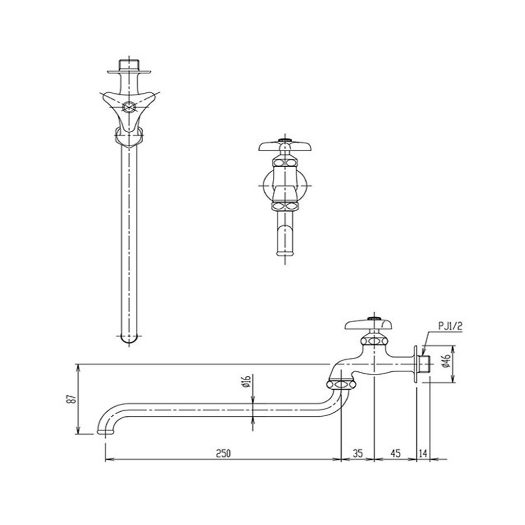 Vòi nước lạnh gắn tường INAX LF-1213, tặng keo cao su non