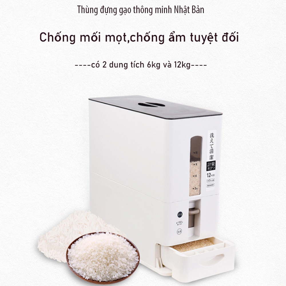 Thùng Đựng Gạo Nhật Bản Thông Minh Tiện Dụng Chất Liệu Nhựa ABS An Toàn Cho Gia Đình(Tặng Nạo Đa Năng) DO ducstore PP | BigBuy360 - bigbuy360.vn