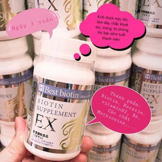 Viên Uống Mọc Tóc Best Biotin Supplement EX 90 Viên Nhật Bản