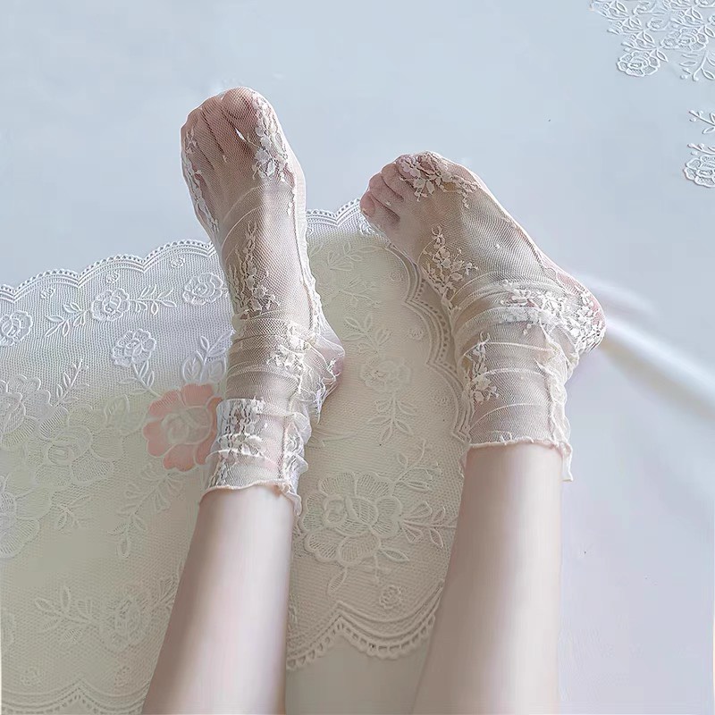 Tât voan ren lưới mỏng LOLITA 3 màu cực dễ thương