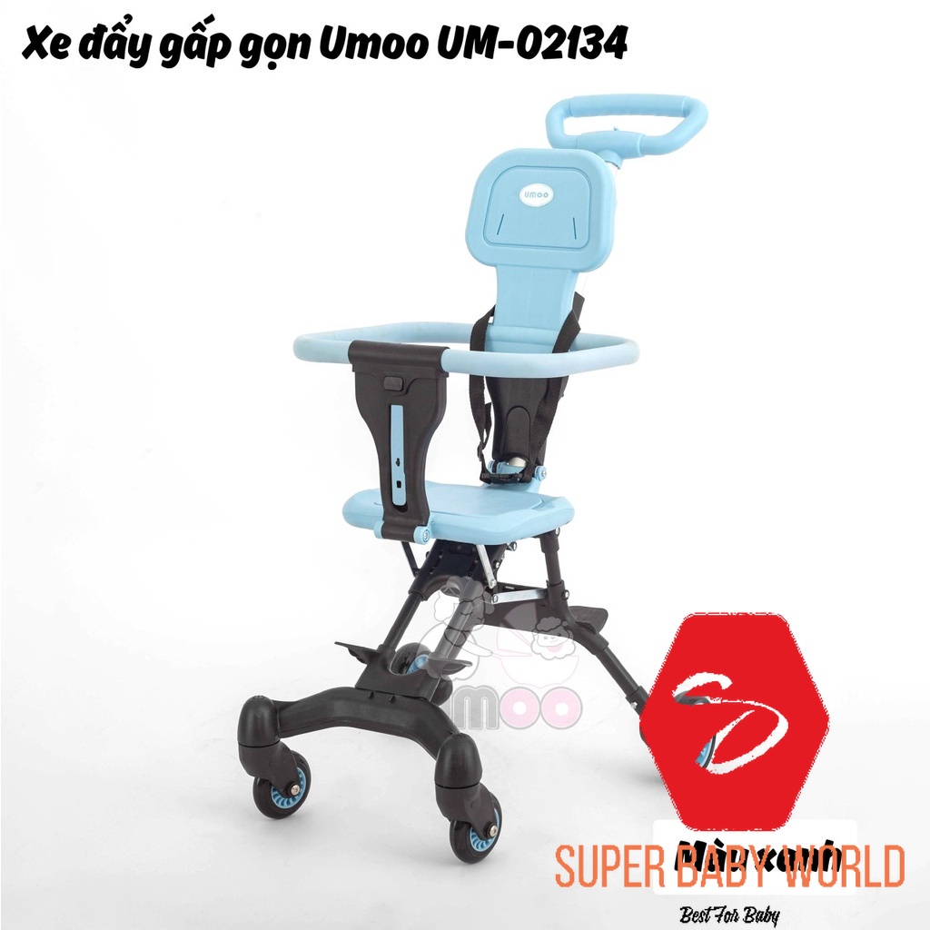 Xe Đẩy Gấp Gọn Umoo UM-02134, Thiết kế Nhỏ Gọn, Màu Sắc Tươi Sáng, Chất Liệu Êm Ái