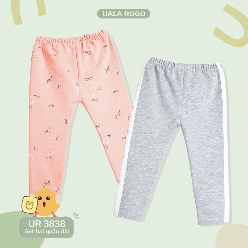 [Uala rogo xả hàng] Sét 2 quần nỉ Uala rogo cho bé trai, bé gái size 2-9 tuổi