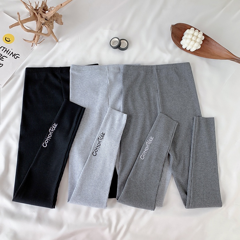 Quần Legging nữ BIGSIZE 45-100kg cạp cao dáng Ôm co giãn Thêu Chữ Chất Liệu Cotton mùa thu đông - quảng châu cao cấp | BigBuy360 - bigbuy360.vn